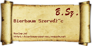 Bierbaum Szervác névjegykártya